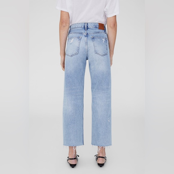 Anine Bing Gavin Distressed Straight Jeans Size 26 - Picture 4 of 10